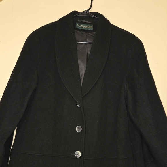 Harve Benard By Benard Holzman Women's Elegant Black Pea Coat - Picture 3 of 11